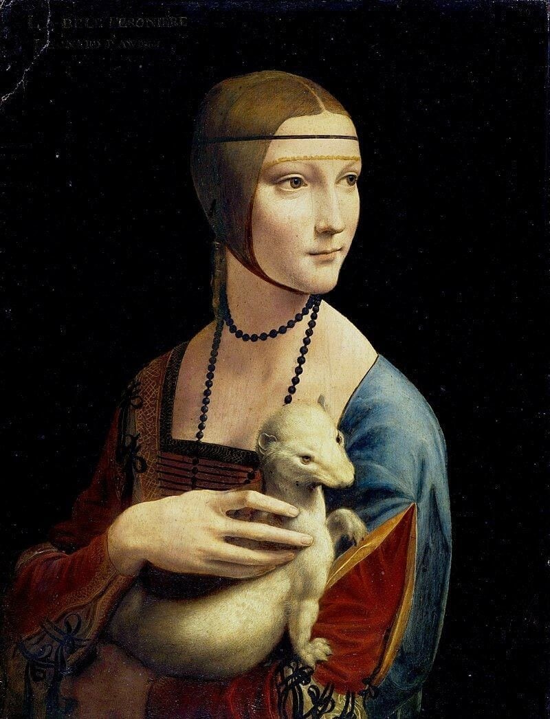 Lady with an Ermine by Leonardo da Vinci, 1489-91. Renaissance